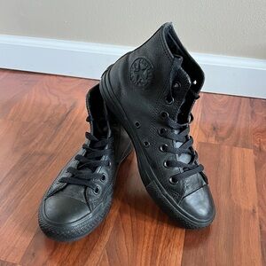Converse High Top Black Leather Sneaker
